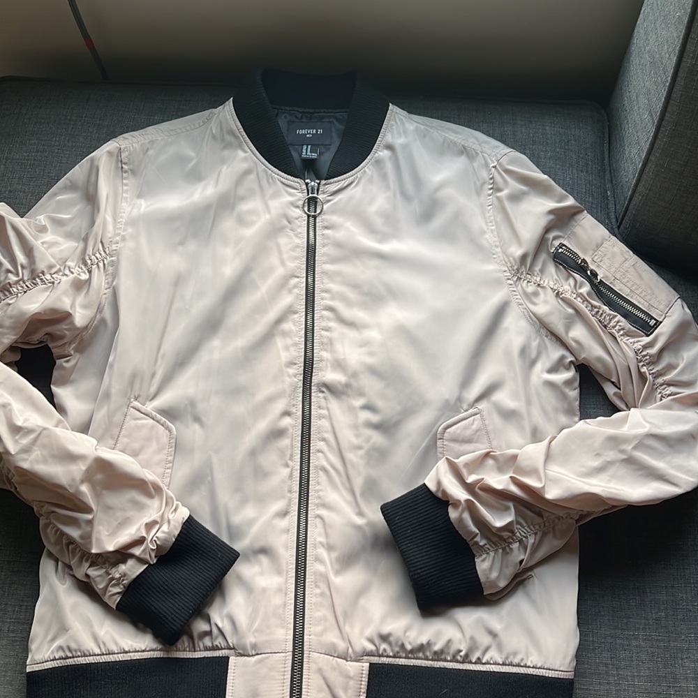 Mens brand new light weight bomber jacket flower detail on back - Picture 2 of 2